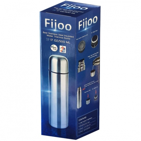 Fijoo Paslanmaz elik 500 ml Termos (Gri)