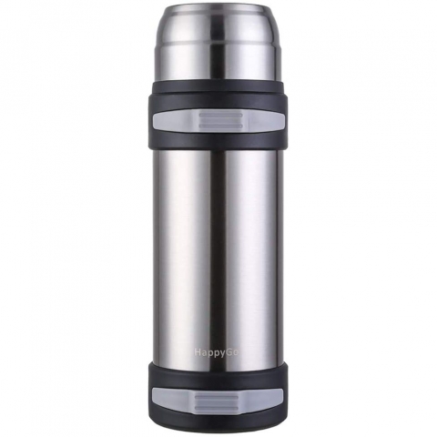 HappyGo 1.5 Litre Paslanmaz elik Termos (Gri)