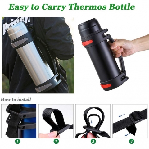 HappyGo 1.5 Litre Paslanmaz elik Termos (Gri)