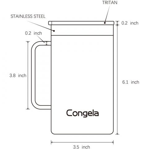 Congela 650 ml Paslanmaz elik Termos (Lacivert)