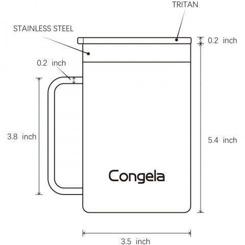 Congela 535 ml. Paslanmaz elik Termos (Siyah)