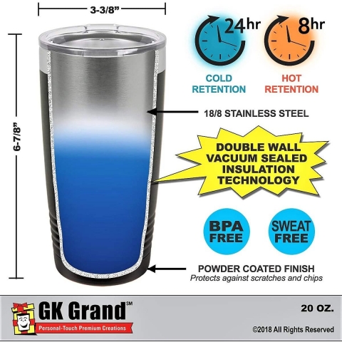 GK Grand Personal 595 ml. Paslanmaz elik Termos (Mavi)