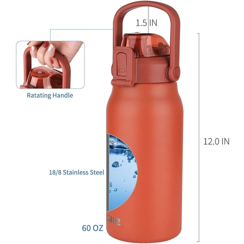 CILLE 1.77 Litre Paslanmaz elik Termos (Krmz)