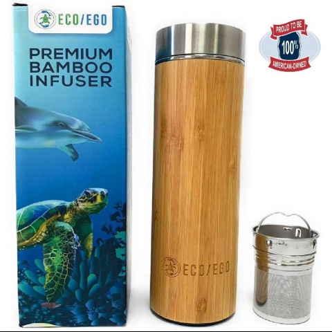 ECO/EGO 500 ml. Paslanmaz elik Termos (Bambu)