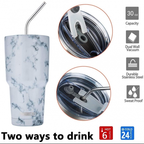 DYNAMIC SE 900 ml. Paslanmaz elik Termos (Mermer)