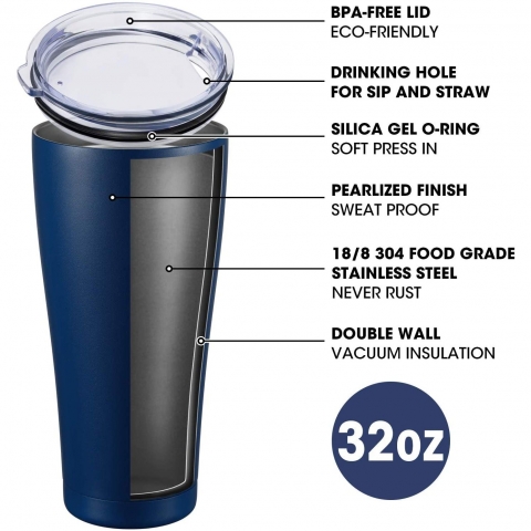 COMOOO 950 ml. Paslanmaz �eik Termos (Mavi)