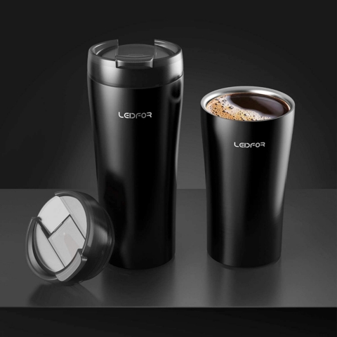 LEIDFOR Paslanmaz �elik Termos (Beyaz)(480ml)