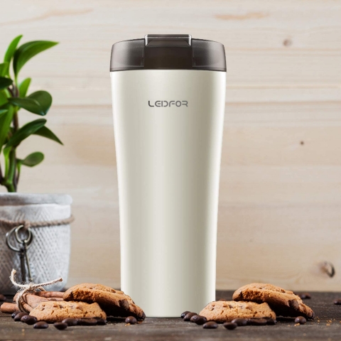 LEIDFOR Paslanmaz �elik Termos (Beyaz)(480ml)