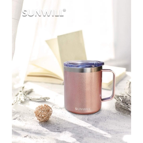 SUNWILL Paslanmaz elik Termos Kupa (Rose Gold)(410ml)