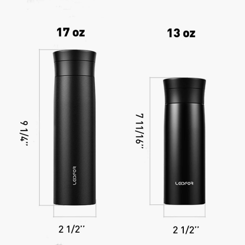 LEIDFOR Paslanmaz �elik Termos (Siyah Aslan)(500ml)