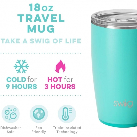 Swig Life Paslanmaz elik Seyahat Kupas(530ml)(Mavi)