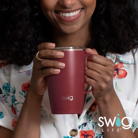 Swig Life Paslanmaz elik Seyahat Kupas(530ml)(Bordo)