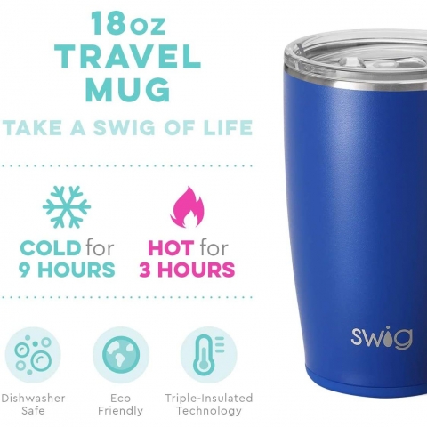 Swig Life Paslanmaz elik Seyahat Kupas(530ml)(Royal Mavi)