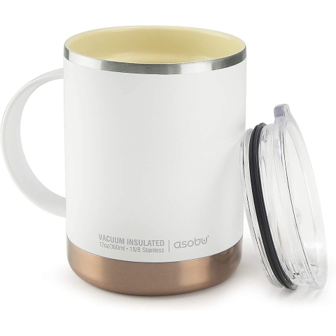 Asobu Seramik Termos Kupa (Beyaz)(410ml)