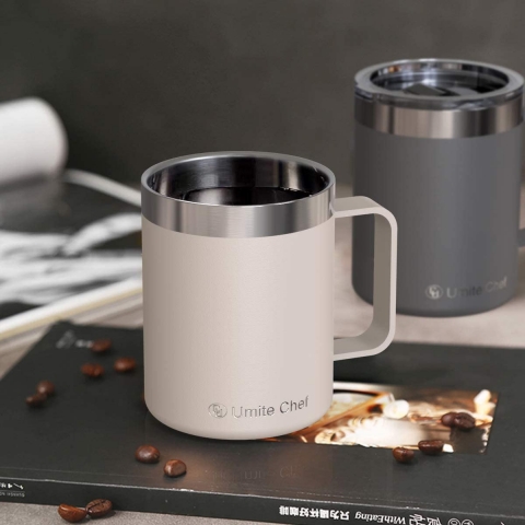 Umite Chef Yal�t�ml� Paslanmaz �elik Termos Kupa (Krem)(340ml)