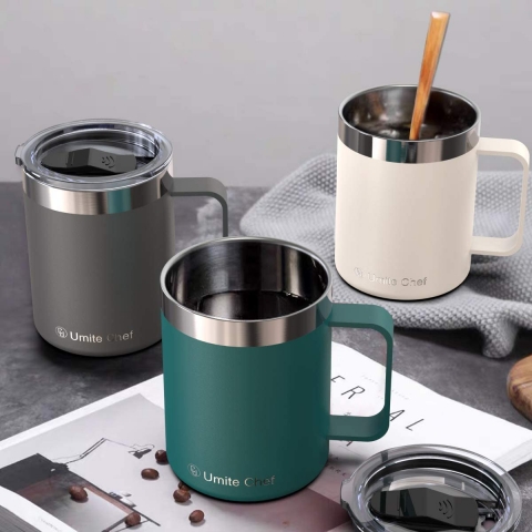 Umite Chef Yal�t�ml� Paslanmaz �elik Termos Kupa (Krem)(340ml)