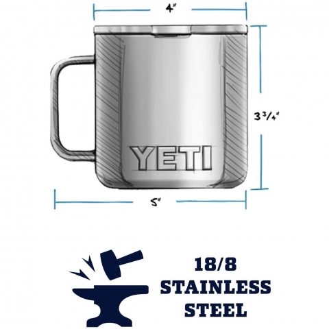 YETI Rambler Paslanmaz elik Termos Kupa (Kahverengi)(415ml)