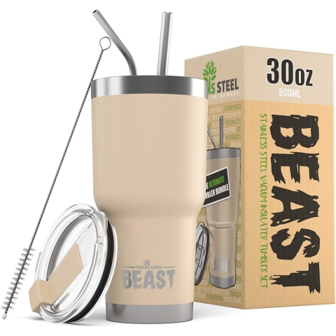 BEAST Paslanmaz elik Termos (Krem)(880ml)