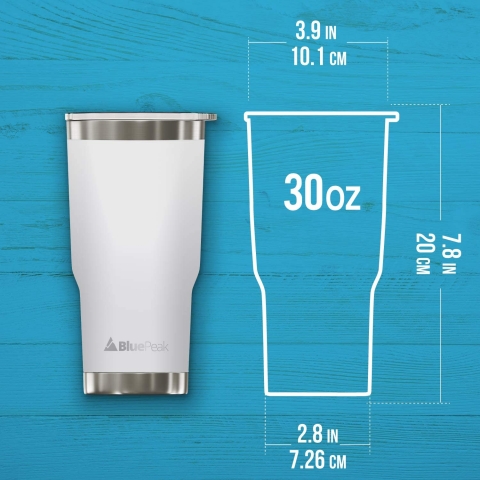 Bluepeak Paslanmaz elik Termos (2 Adet)(Beyaz)(880ml)