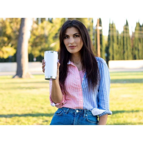 KLUBI 590 ml. Paslanmaz �elik Termos (Beyaz-Yaz�l�)