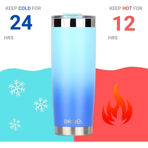 DRINCO Yaltml Paslanmaz elik Termos (Sky)(590ml)
