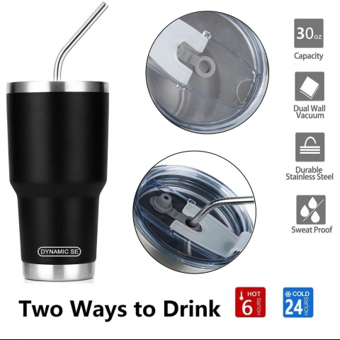 DS 880ml Paslanmaz �elik Termos (Siyah)