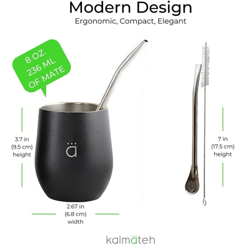 Kalmateh Yerba Mate Paslanmaz �elik Termos (230ml)(Bombilla)