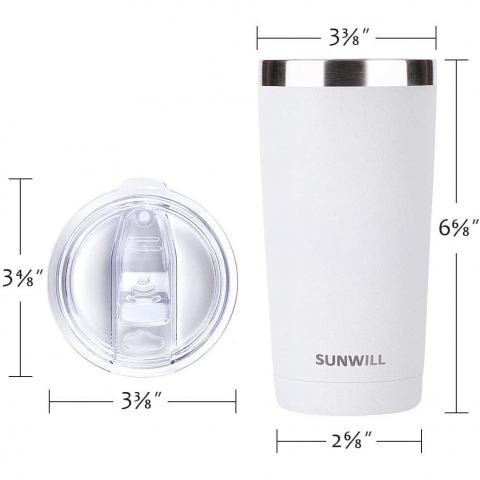 SUNWILL Paslanmaz elik Termos(Beyaz)(590ml)