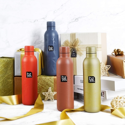 bzyoo H2GO Yaltml Paslanmaz elik Termos(Gold)(500ml)