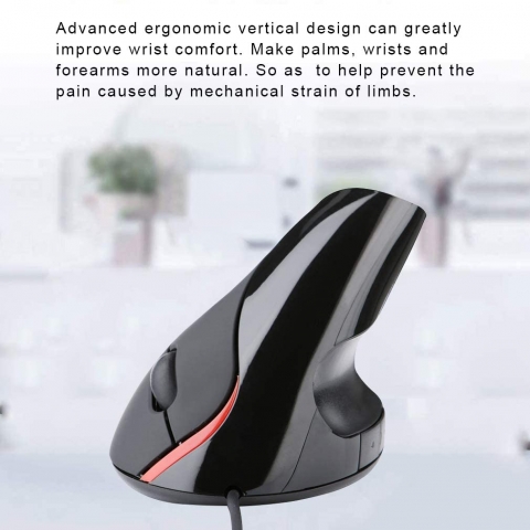 ANMAIKER USB Vertical Ergonomik Mouse (Siyah)