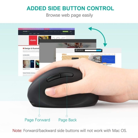 Jelly Comb Bluetooth Vertical Ergonomik Mouse (Siyah)