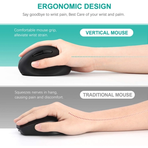 Jelly Comb Bluetooth Vertical Ergonomik Mouse (Siyah)