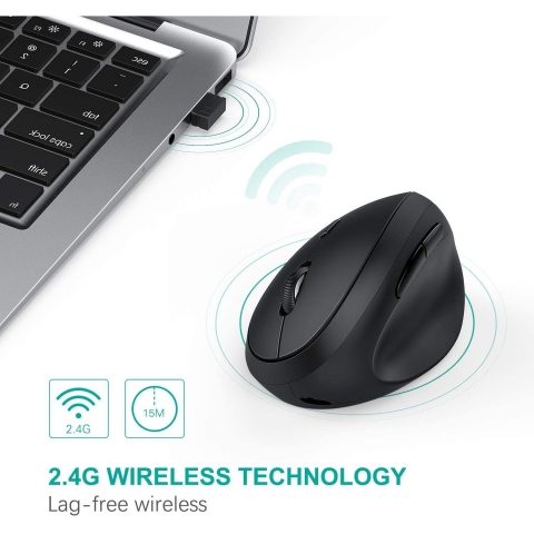 Jelly Comb Bluetooth Vertical Ergonomik Mouse (Siyah)