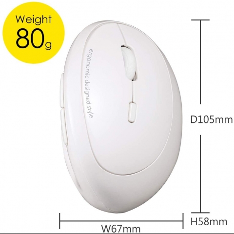 SANWA Bluetooth Optik Ergonomik Mouse (Beyaz)