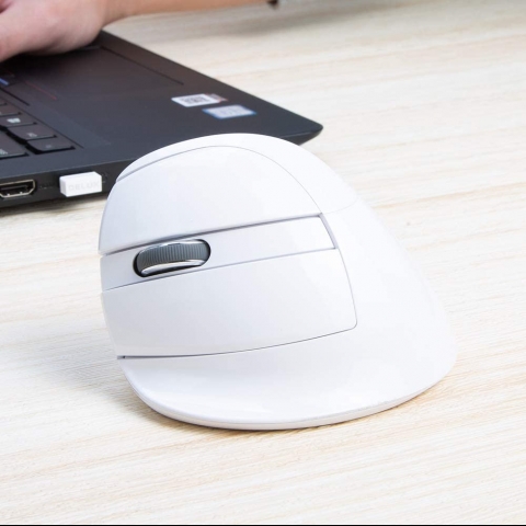 DELUX Bluetooth Vertical Ergonomik Sol El Mouse (Beyaz)
