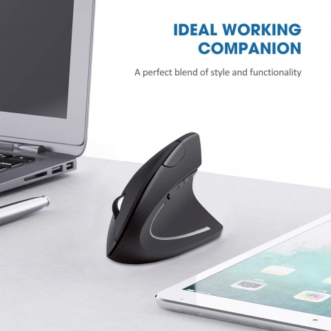 Nidiox Bluetooth Vertical Ergonomik Mouse (Siyah)