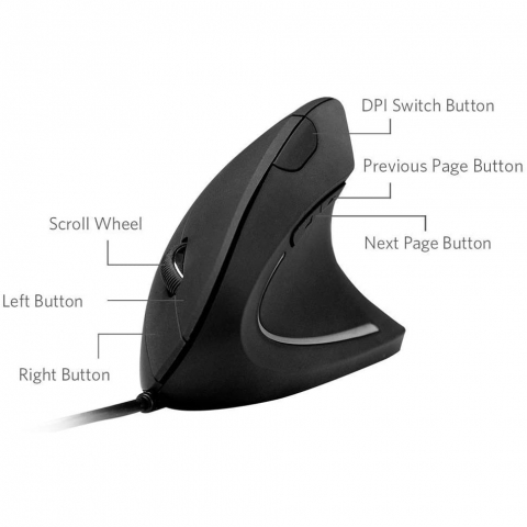 UMEI Kablolu Vertical Ergonomik Mouse (Siyah)