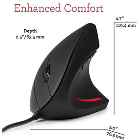 UMEI Kablolu Vertical Ergonomik Mouse (Siyah)