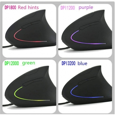 XMLEI Kablolu Vertical Ergonomik Mouse (Siyah)