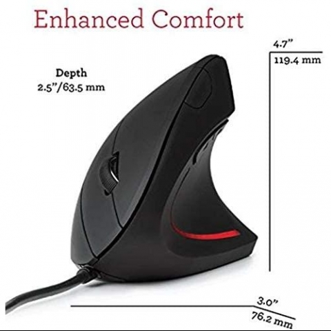 XMLEI Kablolu Vertical Ergonomik Mouse (Siyah)