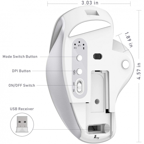 Jelly Comb Bluetooth Vertical Ergonomik Mouse (Beyaz-G�m��)