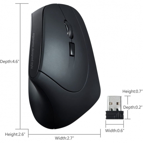 SANWA Bluetooth Vertical Ergonomic Mouse (Siyah)