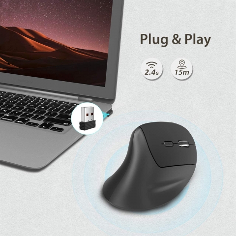 VicTsing Bluetooth Dikey Ergonomik Mouse (Siyah)