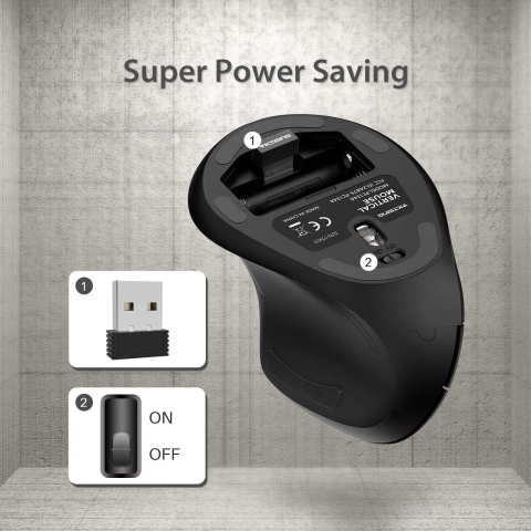 VicTsing Bluetooth Dikey Ergonomik Mouse (Siyah)