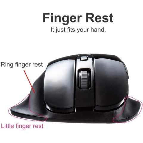 SANWA Bluetooth Dikey Ergonomik Mouse (Siyah)