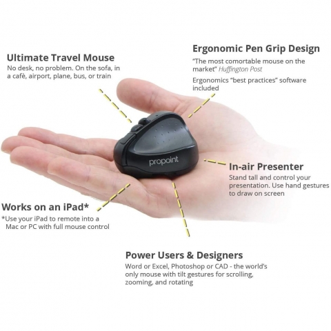 Swiftpoint Bluetooth Dikey Ergonomik Mouse (Siyah-Gri)