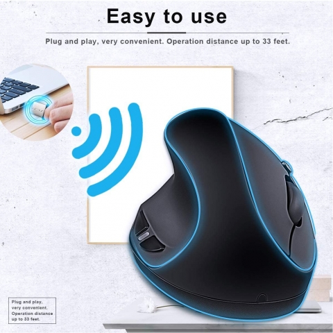 SUNGI Bluetooth Dikey Ergonomik Mouse (Siyah)