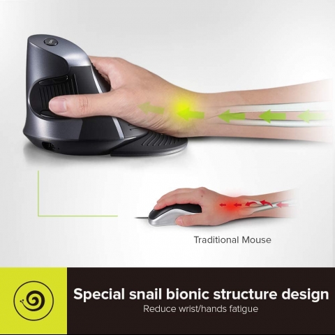 DELUX Classic Ergonomic Vertical Mouse (1600DPI)(Siyah)
