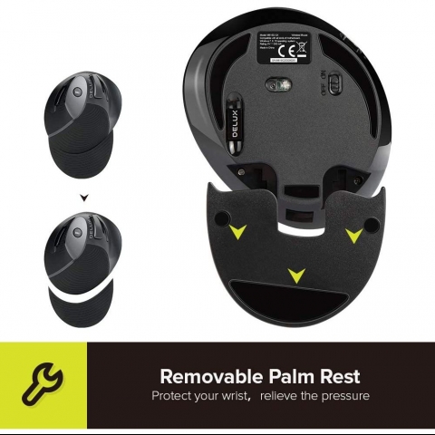 DELUX Classic Ergonomic Vertical Mouse (1600DPI)(Siyah)
