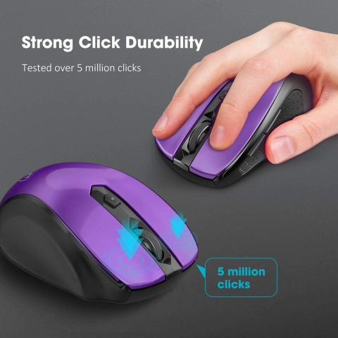 VicTsing 2.4G Egonomik Wireless Mouse (2400DPI)(Mor)